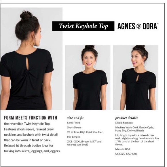 ⓝⓔⓦ Agnes & Dora Twist Keyhole Top •Black - Picture 6 of 6